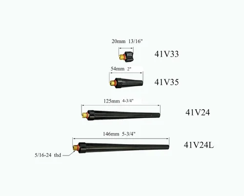 Miniatura 4 de RIVERWELD TIG Gas Lens Collet Bodies 45V 13N Jumbo Boquilla de alúmina de gran diámetro Tazas de cerámica 57N75 6#, 57N74 8#, 53N88 10#, 53N87 12#