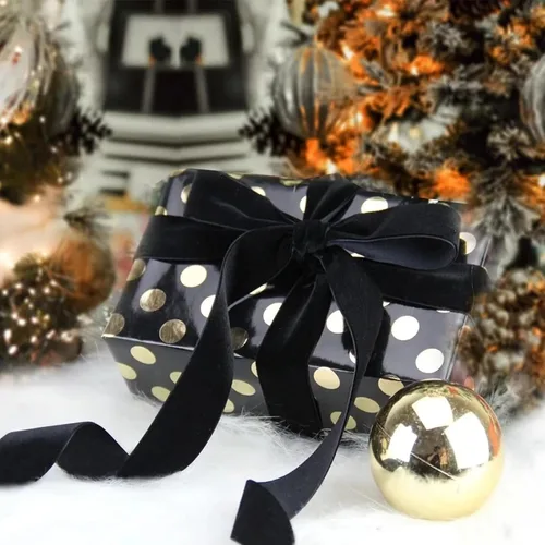 Miniatura 4 de Cinta de terciopelo negro de 1 1/2 pulgadas de una cara de nylon para envoltura de regalos, lazos para el pelo, gargantilla, decoraciones de boda
