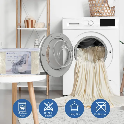 Miniatura 5 de CHOSHOME Manta refrescante para personas que duermen con calor – Manta de verano fina, suave, ligera, transpirable, doble cara mejorada para Beige