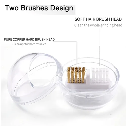 Miniatura 2 de LXIANGN Brocas de uñas con cubierta transparente, alambre de nailon y alambre de acero para limpiar brocas de carburo/cerámica, diseño