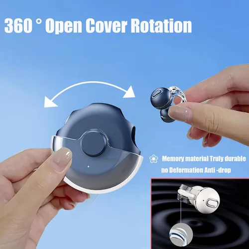 Miniatura 5 de Auriculares de oído abierto, auriculares inalámbricos Bluetooth con clip para la oreja, auriculares bluetooth ligeros para correr con micrófono IPX5