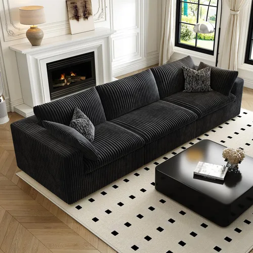 Miniatura 39 de LoveSeat Cloud Couch Sofá Seccional Modular para Sala de Estar, Sofá Moderno con Asiento Profundo, Sofá de 2 Plazas Sin Huesos con Otomana, Cómodos