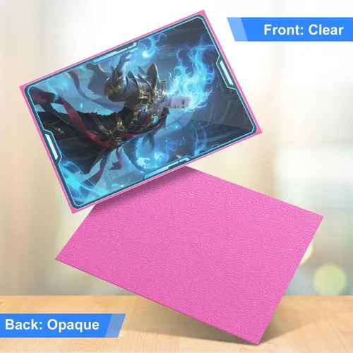 Miniatura 4 de Fundas para tarjetas rosas compatibles con MTG, 300 piezas de fundas estándar para cartas coleccionables, cartas deportivas, cartas de béisbol TCG