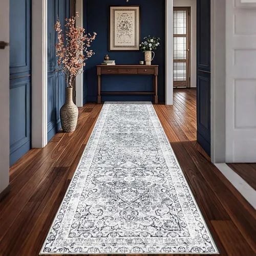 Miniatura 42 de Alfombra lavable para pasillo de 2 x 3: alfombra suave vintage para cocina, baño, lavandería, con respaldo antideslizante, alfombra de piso