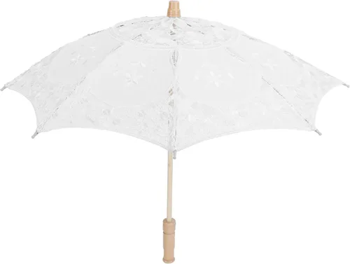 Sombrilla de encaje sombrilla vintage de boda sombrilla de novia para fotos disfraces y fiestas 3-blanco