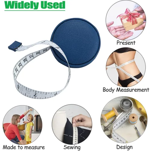 Miniatura 6 de Paquete de 3 cintas métricas 9.8 ft/120 para el cuerpo de tela, cinta métrica de tela, sastres, cinta métrica de costura médica, cinta retráctil