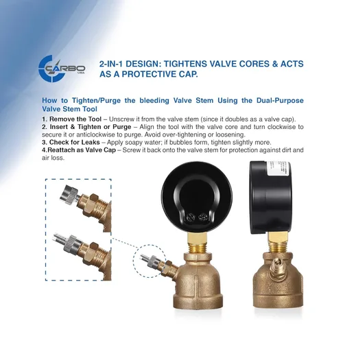Miniatura 4 de Manómetro de Presión de Prueba de Gas 60 Libras, 60 PSI / 400 kPa, Conexión FNPT de 3/4", Válvula de Latón, Ensamble de Cuerpo con Forma de Campana