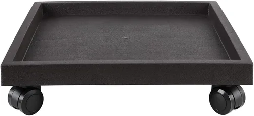 Miniatura 13 de Plato cuadrado de 15.3 pulgadas con ruedas, soporte de maceta con ruedas resistente para plantas en maceta, bandeja de base de rodillo con ruedas