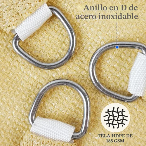 Miniatura 4 de Shade&Beyond - Toldo triangular tipo vela de 12'x12'x12' con toldo permeable de arena para patio, jardín, terraza, pérgola