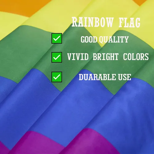 Miniatura 3 de TOPFLAGS Bandera del Orgullo Progreso Banderas Gay 2x3FT Vivid Rainbow Apoyo Comunitario Bisexual Banner LGBTQ Resistente a la decoloración