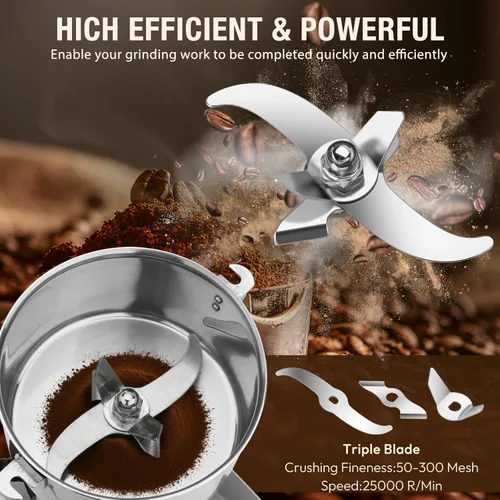 Miniatura 2 de Molinillo eléctrico de grano - Molinillo de granos de alto rendimiento, 28.22 oz, 110 V, 3000 W, adecuado para cocina, hogar, uso comercial