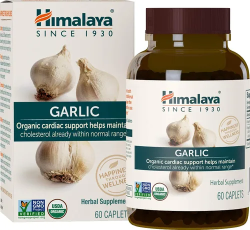 Miniatura 2 de Himalaya Ajo orgánico, para la salud total del corazón, colesterol y apoyo inmunológico, 1.400 mg, 60 cápsulas, suministro de 15 días