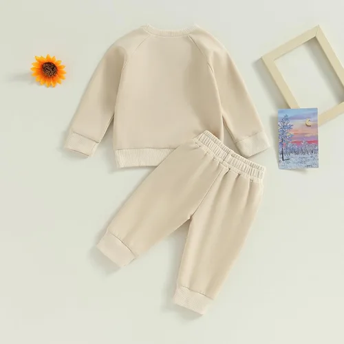Miniatura 6 de Hoanselay Conjunto de sudadera de manga larga con capucha y pantalones de otoño e invierno para bebé niño