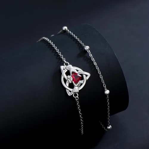 Miniatura 170 de CHIC & ARTSY Tobilleras delicadas de plata de ley S925 para verano, pulsera de tobillo ajustable multicapa para playa, joyería de pie para mujer