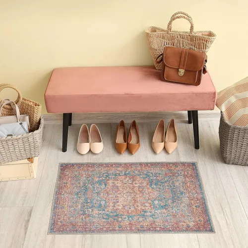 Miniatura 72 de GLN Rugs Traditional Collection - Alfombra de felpilla lavable a máquina, tradicional, antideslizante, alfombra de felpilla de pelo bajo, para sala