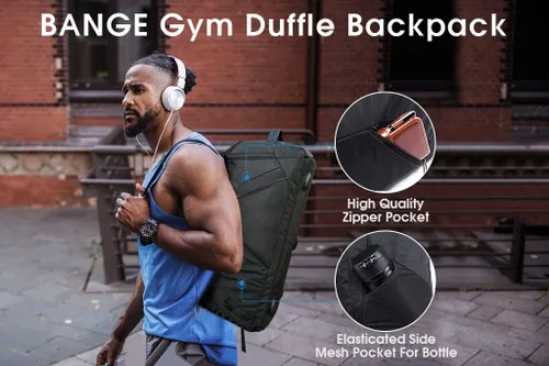 Miniatura 7 de BANGE Mochila deportiva de gimnasio para hombre y mujer Negro L Mochila