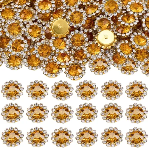 Miniatura 9 de 160 diamantes de imitación para coser de 0.472 pulgadas, base de metal, diamantes de imitación para coser en ropa, zapatos, aretes, cinturón