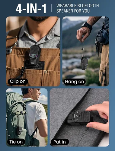 Miniatura 5 de GBEAST Altavoz Bluetooth Portátil Vestible Actualizado 2026, Mini Altavoces Portátiles con Clip, Tiempo de Reproducción Todo el Día, Impermeable