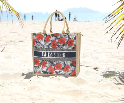 Miniatura 118 de Bolso grande de paja para mujer, tejido de ratán, bolso de playa de verano, a rayas