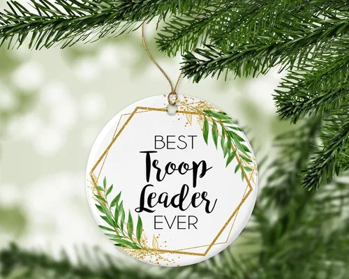 Miniatura 3 de Adorno de Navidad para líder de tropas, regalo de Navidad para líder de tropa, el mejor líder de tropas del mundo, el mejor líder de tropas de todos