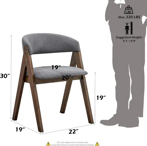 Miniatura 9 de Acme Keiki - Silla auxiliar de madera y tela en nogal y gris (juego de 2)
