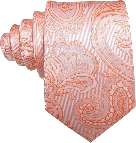 Miniatura 96 de Barry.Wang - Juego de corbata de seda para hombre, diseño de cachemira, pañuelo y gemelos de bolsillo