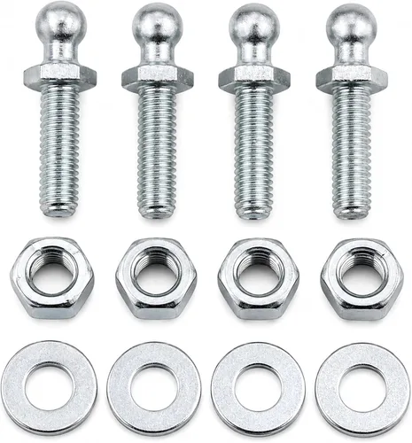 4 pares de pernos de bola de 0.394 in con tuercas de bloqueo de hardware, arandelas de rosca de 5/16-18 x vástago de 1 pulgada de largo para