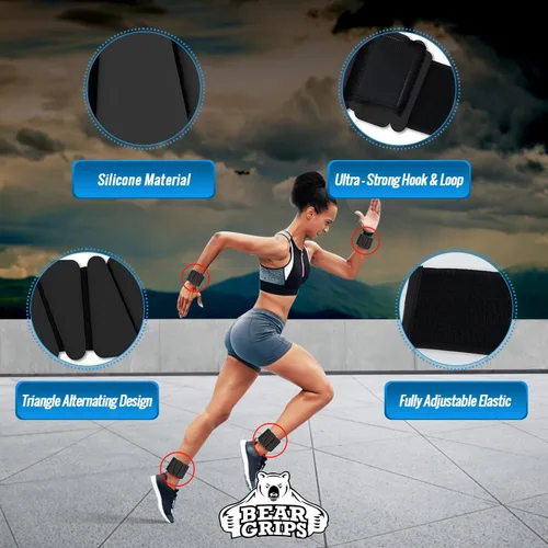 Miniatura 3 de Bear Grips Pesas de muñeca y tobillo – Equipo de gimnasio en casa, correas de entrenamiento para hombres y mujeres, equipo de entrenamiento, pesas