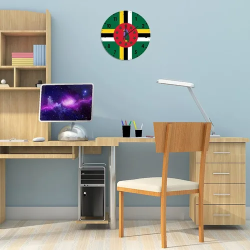 Miniatura 865 de Cheyan Reloj de pared con bandera de Canadá de 12 pulgadas, silencioso, sin tictac, de PVC, funciona con pilas, reloj redondo decorativo, regalo
