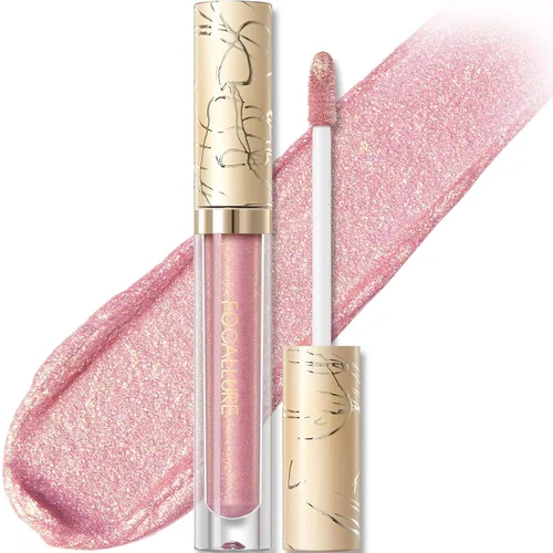 FOCALLURE Lápiz labial líquido metálico, brillo de labios de copa antiadherente, color de labios de alto impacto con desgaste a prueba de Día de