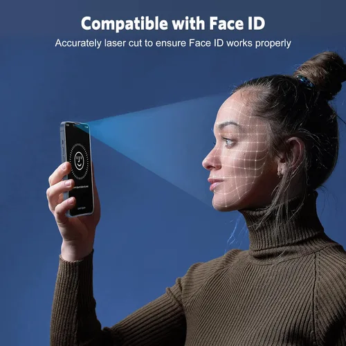 Miniatura 7 de OMOTON Protector de pantalla y protector de lente de cámara para iPhone 13 con ayuda de instalación de marco