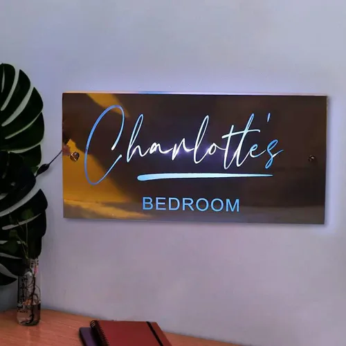 Miniatura 5 de Espejo con nombre personalizado, lámpara colgante de pared, letrero personalizado para arte luz RGB, letreros nocturnos de neón montados, decoración