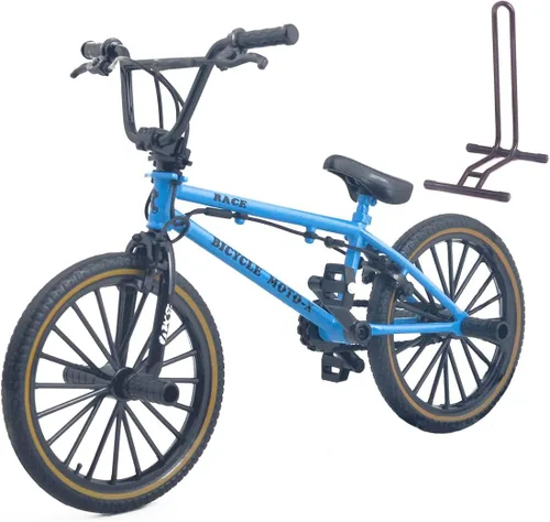 Miniatura 10 de Ailejia Bicicleta de dedo de metal mini, juego de bicicletas BMX de deportes extremos, juguetes para niños y adultos, colección de modelos