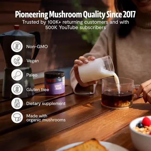Miniatura 7 de FreshCap Mushrooms Suplemento de melena de leones en polvo, 14,000 mg, extracto de melena de león, suplemento de hongos para concentración