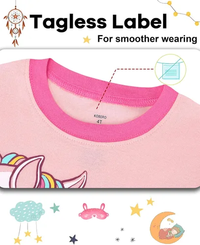 Miniatura 2 de KOBERO Pijamas de Navidad para niños y niñas de 18 meses-12 años, ropa de dormir 100% algodón