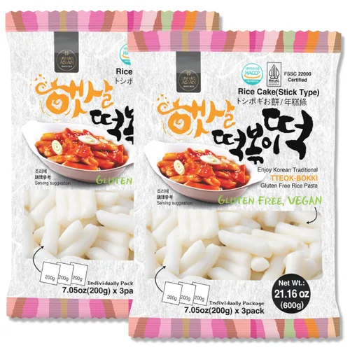 Miniatura 9 de Unha's Asian Snack Box - Pastel de arroz coreano - 1 paquete (3 paquetes individuales) vegano sin OMG sin gluten Tteok Pasta21.16 oz