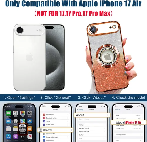 Miniatura 355 de Misscase Funda magnética con purpurina para iPhone 11 compatible con MagSafe, protección completa, delgada, a prueba de golpes, antiarañazos