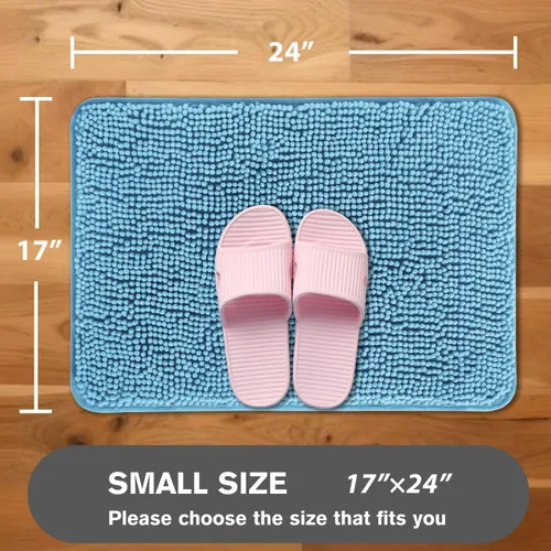 Miniatura 90 de Alfombra de baño pequeña de 12 x 18 pulgadas, lavable y absorbente, antideslizante, alfombra de baño de felpilla gruesa y suave para baño, ducha