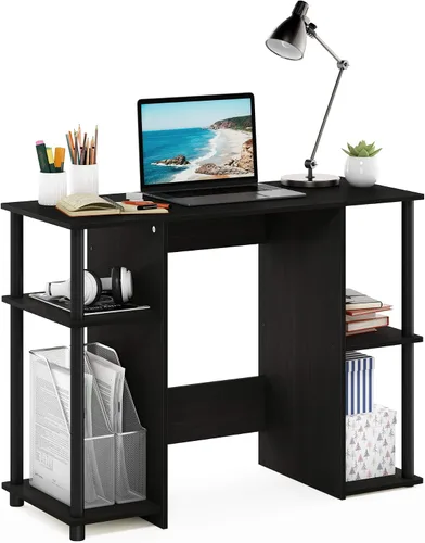 Miniatura 8 de Furinno Jaya - Escritorio de estudio para computadora, americano/acero inoxidable