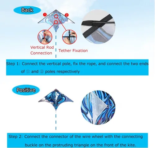 Miniatura 7 de Kites - Cometa gigante de playa para adultos, muy fácil de volar, adecuada para niños y adultos, para la playa/fiesta de kite/campo/parque