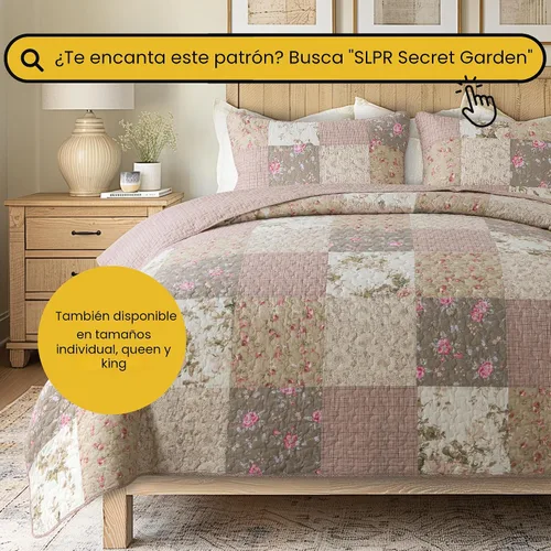Miniatura 8 de SLPR Manta de Tiro Acolchada de Algodón, 50" x 60" Colcha de Retazos Floral Estilo Granja, Manta de Tiro de Retazos Shabby Chic Colcha de Regazo