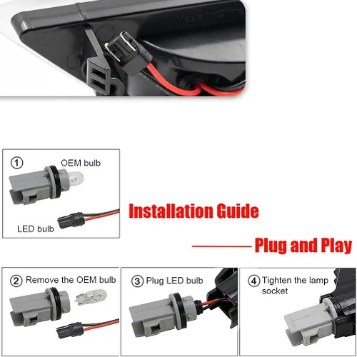 Miniatura 7 de Kits de luces indicadoras laterales LED con lentes ahumadas ámbar para Mercedes Benz W212 Clase E Pre-LCI E350 E550 E63 AMG 2010 2011 2012 2013