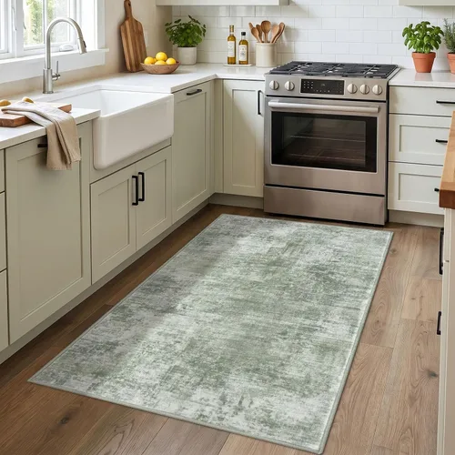 Miniatura 1039 de IOHOUZE Alfombra abstracta lavable de 3 x 12 pies para pasillos, antideslizante para cocina, camino de entrada de lana sintética para interiores