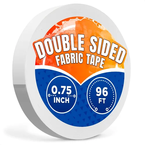 Miniatura 10 de Cinta de dobladillo sin coser sin planchado para el hogar, 0.4 pulgadas x 60 yardas, cinta acrílica transparente ultra fina de doble cara para ropa