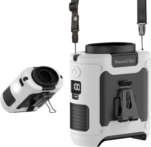 Miniatura 19 de Socool Ventilador de cintura portátil de 10000mAh con clip en cinturón portátil, ventilador personal recargable operado con batería con 5
