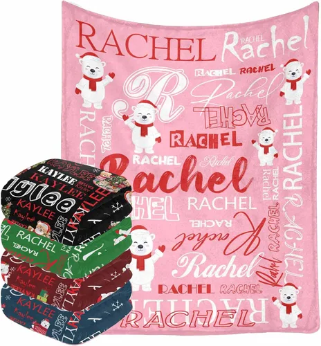 Miniatura 23 de InterestPrint Manta de bebé personalizada con nombre, lindo muñeco de nieve negro, manta personalizada con nombre para niños, niñas, niños, manta