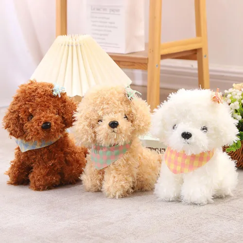 Miniatura 4 de Peluche de perro de 8 pulgadas, juguete de peluche para perro, gran regalo para niños en casa (marrón)