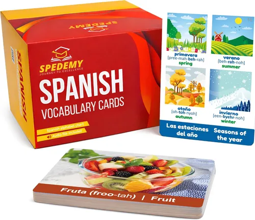 Tarjetas de vocabulario en español para niños y adultos principiantes - 276 tarjetas de estudio bilingües 720 palabras con portal interactivo de