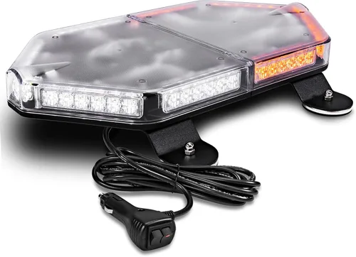 Miniatura 10 de NanoFlare NFMB56 Mini Barra de Luz Estroboscópica LED Roja Blanca de 17" 12V 56W [Clase SAE 1] [Imán/Montaje Permanente] Barra de Luz de Baliza