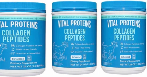 Vital Proteins Polvo de péptidos de colágeno, promueve la salud del cabello, las uñas, la piel, los huesos y las articulaciones, cero azúcar, sin